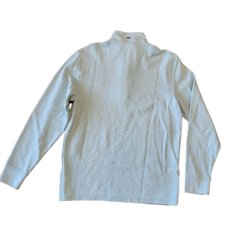 Vineyard Vines Saltwater Quarter Zip Pullover Sweater Teal‎ Aqua Men's Medium - Picture 2 of 10